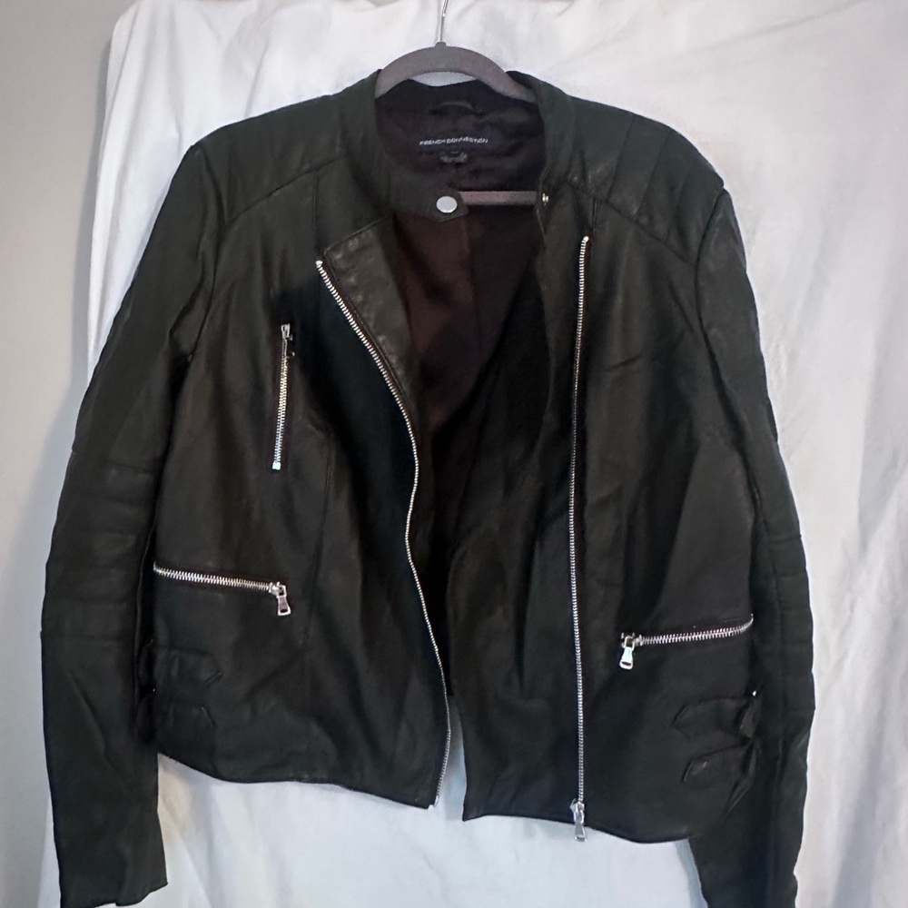 French Connection vegan leather jacket. Women’s Size 12.